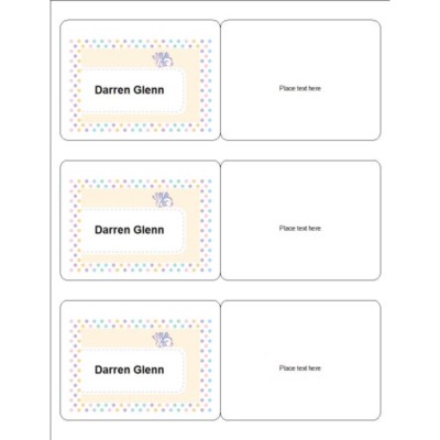 Name Badge with Easter Bunny, 3 per sheet
