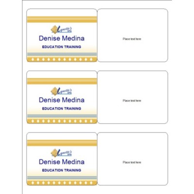 Event Name Badge, Gold Border, 3 per sheet