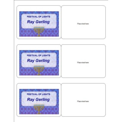 Hanukkah Name Badge, 3 per sheet