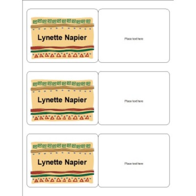 Celebration Name Badge, Peach Background, 3 per sheet.
