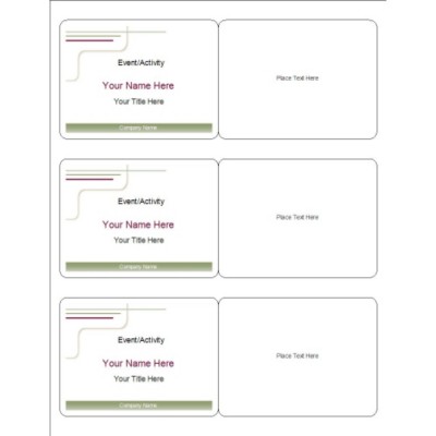 Lines Design Name Badge, 3 per sheet