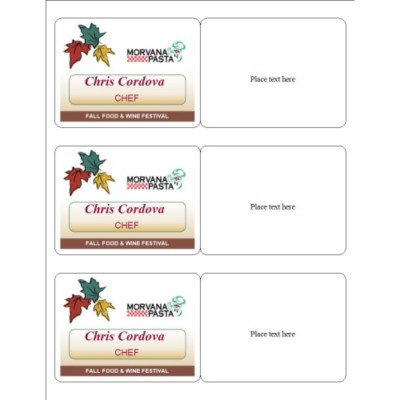 Fall Event Name Badge, 3 per sheet