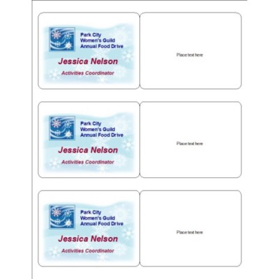 Snowflakes Name Badge, 3 per sheet