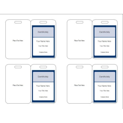 Name Badge with Dark Blue Border, 3 per sheet