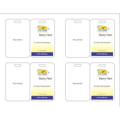 Meeting Name Badge, Yellow Background, 3 per sheet, 74554