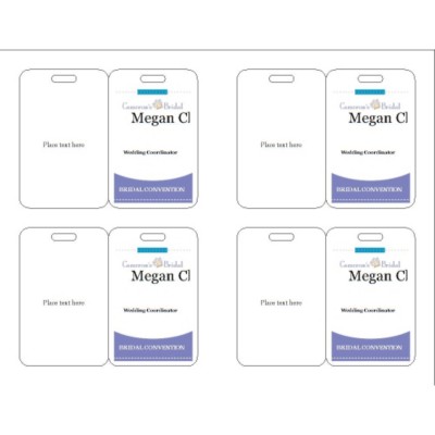 Event name Badge, Purple Border, 3 per sheet, 74554