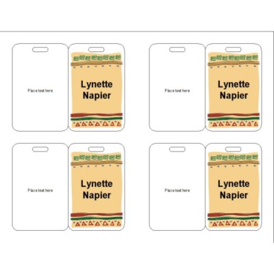 Celebration Name Badge, Peach Background, 3 per sheet, 74554