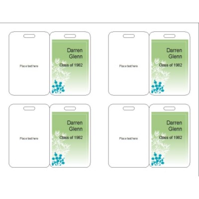 Reunion Name Badge with Green Background, 3 per sheet, 74554