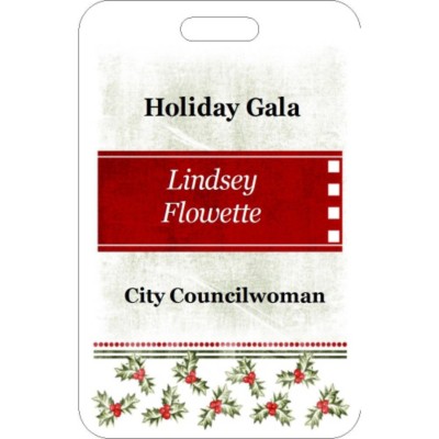 Holly Name Badge, 3 per sheet, 74554