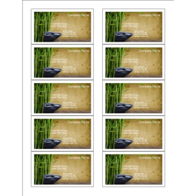 Well Being Business Card, 10 per sheet (for glossy cards with center margin)