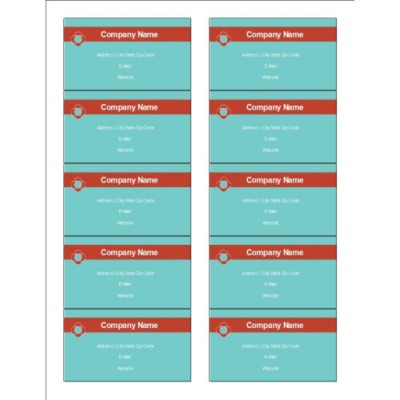 Simple Flower Business Cards with Center Margin, 10 per sheet