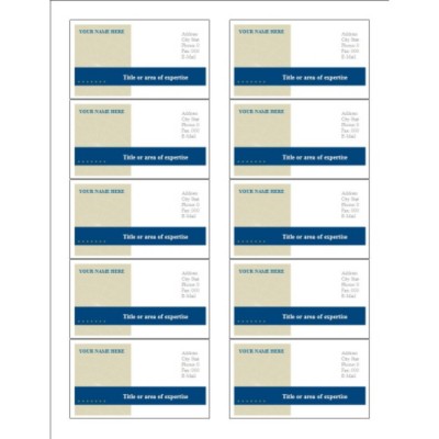 Communication Business Card , 10 per sheet (for glossy cards with center margin)