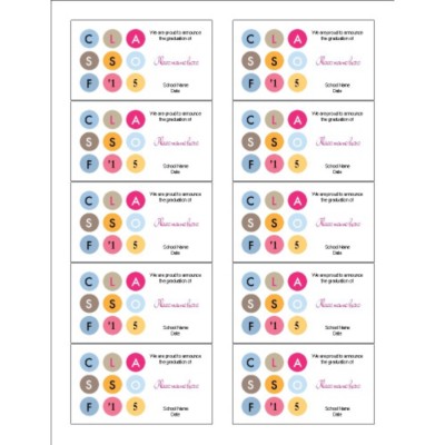 Graduation Class of 2015 Business Card with center margin - Wide, 10 per sheet
