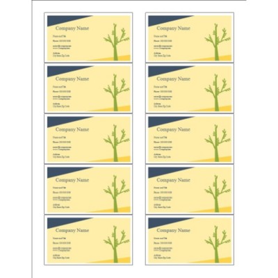 Looking for Answers about AVERY Green Tree Business Card, 10 per sheet ...