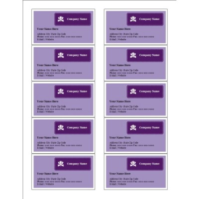 Classic Purple Business Card, 10 per sheet