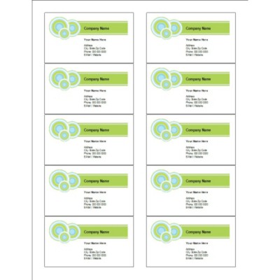 Retro Circles Business Cards with Center Margin , 10 per sheet