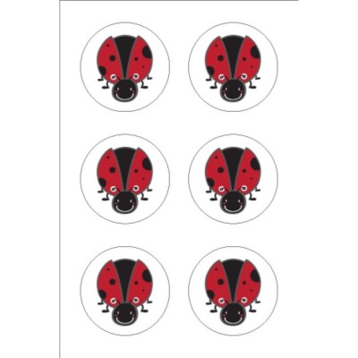 Ladybug Booklet Seals, 6 per 4x6 sheet