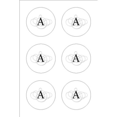 Monogram with Gray Swirls Booklet Seals, 6 per 4x6 sheet