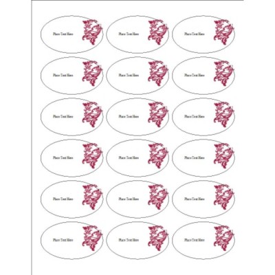 Elegant Flourish Oval Labels, 18 per sheet