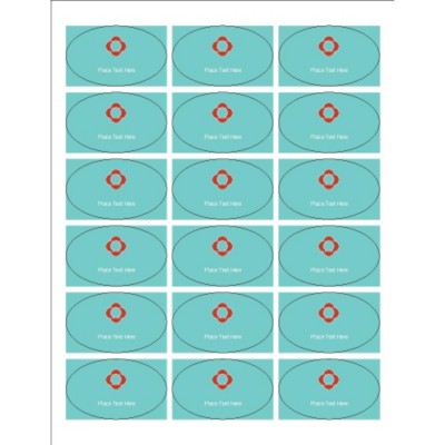 Simple Flower Oval Labels, 18 per sheet