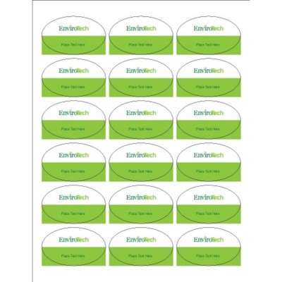 Green Bar Oval Labels, 18 per sheet