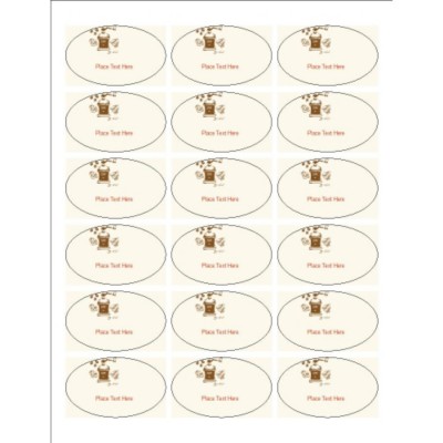 Coffee Grinder Oval Labels, 18 per sheet