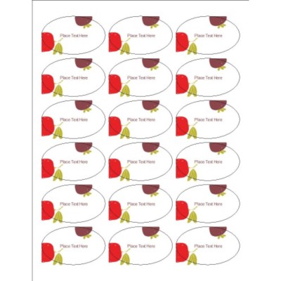 Fruits Design Oval Labels, 18 per sheet