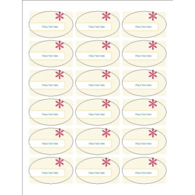 Beige Stripes Oval Labels, 18 per sheet