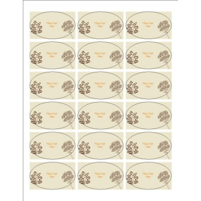 Simple Garden Oval Labels, 18 per sheet