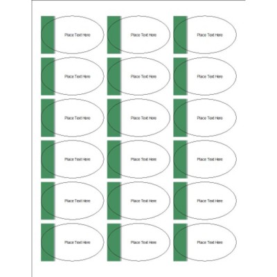 Green and Grey Bar Side Oval Labels, 18 per sheet