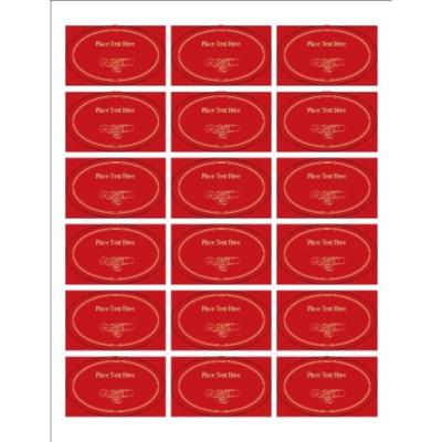 Elegant Swirl Design Oval Labels, 18 per sheet