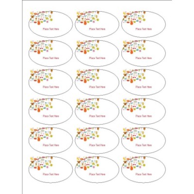 Kids Icons Oval Labels, 18 per sheet
