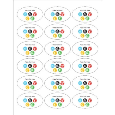 Summer Games Oval Labels, 18 per sheet