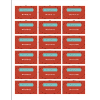 Bright Red Design Oval Labels, 18 per sheet