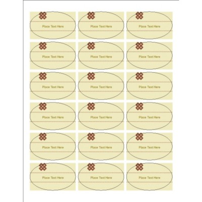 Lattice Design with Background Oval Labels, 18 per sheet