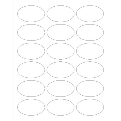Oval Labels, 18 per sheet