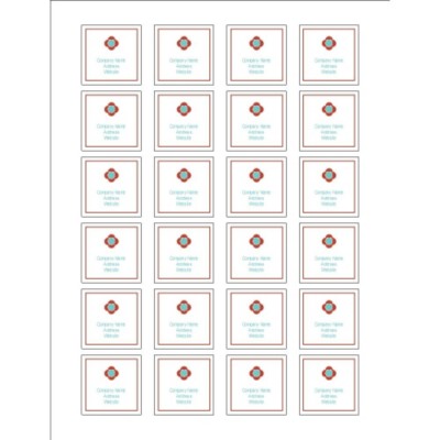 Simple Flower Square Labels, 1.5" x 1.5"