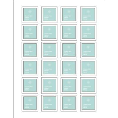 Turquoise and Brown Square Labels, 1.5