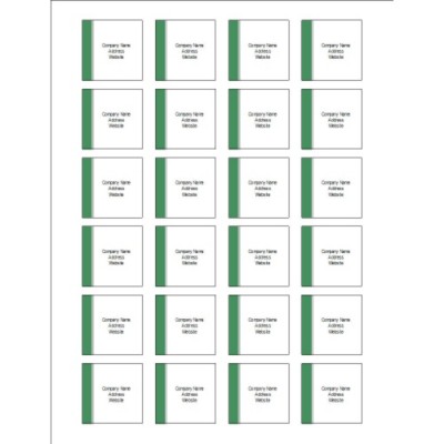 Green and Grey Bar Side Square Labels, 1.5" x 1.5"