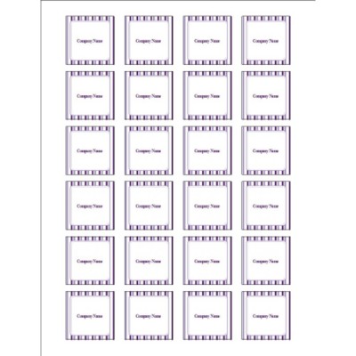 Classic Purple Stripes Square Labels, 24 per sheet