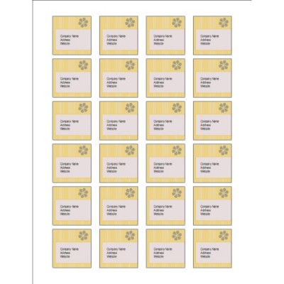 Beige Background with Ribbon Design, Print-to-the-Edge Square Labels, 24 per sheet