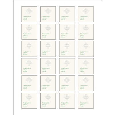 Scroll Design Square Labels, 1.5" x 1.5"