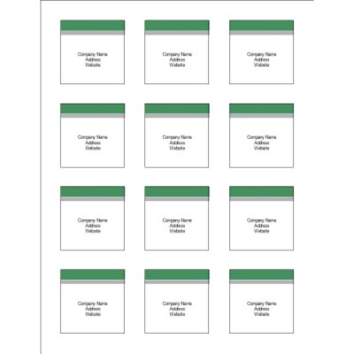 Green and Grey Bar Top Square Labels, 2.0" x 2.0"