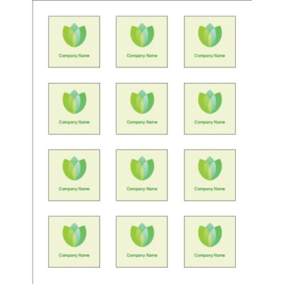 Green Blossom Square Labels, 2.0