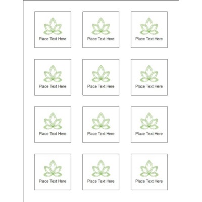 Lotus Flower Print-to-the-Edge Square Labels , 12 per sheet