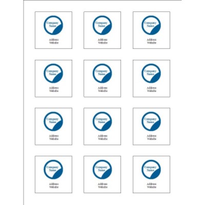 Blue Circle Design Square Labels, 2.0