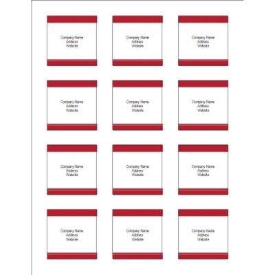 Red Bars Square Labels, 2.0" x 2.0"