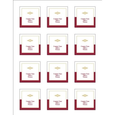 Burgundy Background Square Labels, 2.0