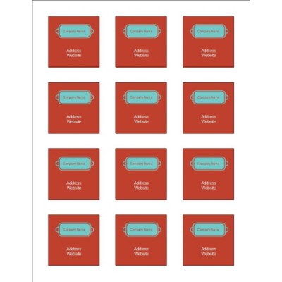 Bright Red Design Square Labels, 2.0