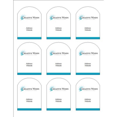 Simple Logo Black Text Arched Labels, 9 per sheet